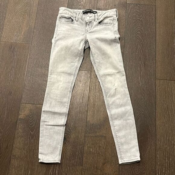 Express Light Gray Skinny Jeans Sz 0 - Picture 1 of 7